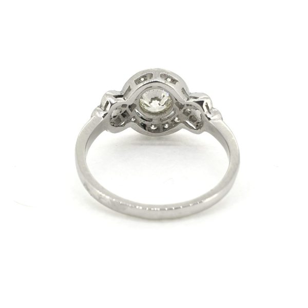 Contemporary Diamond Cluster Dress Ring in Platinum, 0.95 carat total