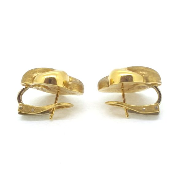 Gold Swirl Stud Earrings by Chiampesan, 18ct yellow gold swirl earrings with post and clip backs for pierced ears