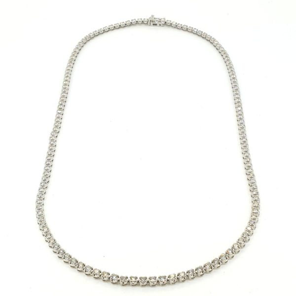 Brilliant Cut Diamond Line Necklace, 5.28 carat total