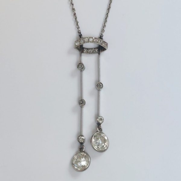 Antique Belle Epoque Diamond Negligee Necklace