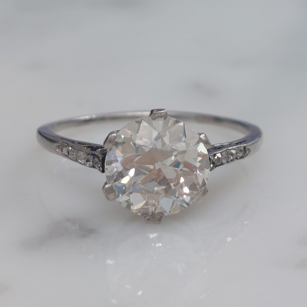 Antique Art Deco Platinum Rose Cut Diamond Engagement Ring – The Antique  Parlour