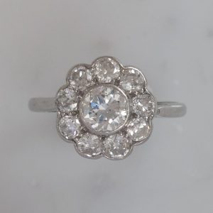 Antique Edwardian Old Cut Diamond Cluster Ring, 1.50ct
