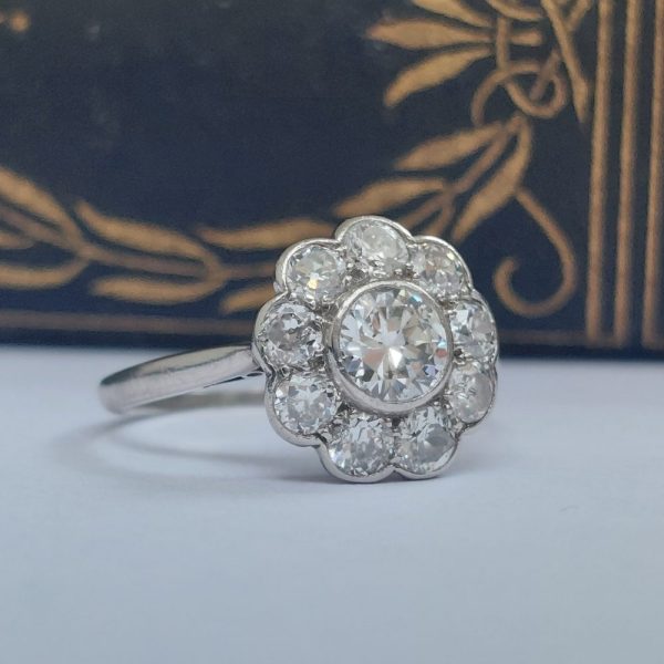 Antique Edwardian Old Cut Diamond Cluster Ring, 1.50ct