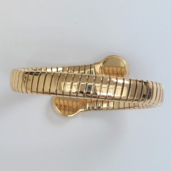 Bvlgari Tubogas Onyx Gold Bangle Bracelet