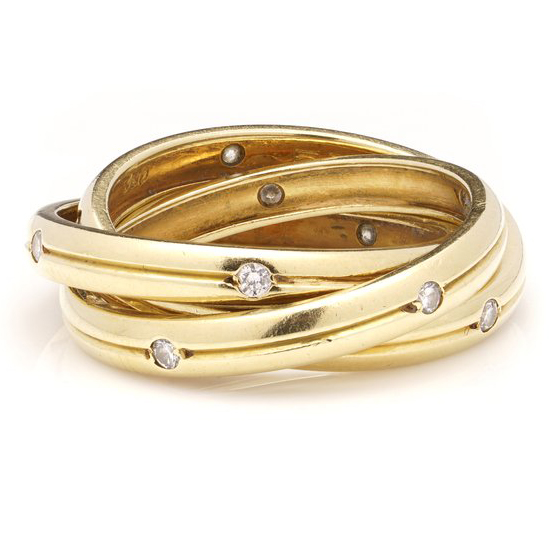 Cartier Trinity Double C Diamond Bracelet In 18ct Gold