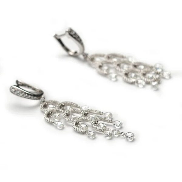 Modern Briolette Cut Diamond Chandelier Drop Earrings, 7.92 carat total