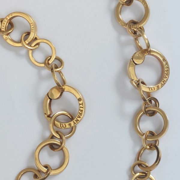 Tiffany & Co Circle Link 18ct Gold Necklace and Bracelet Set
