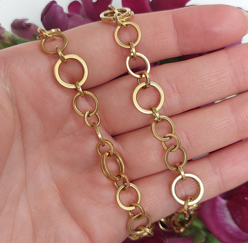 Tiffany & Co. 18K Gold Diamond Link Necklace – Tenenbaum Jewelers
