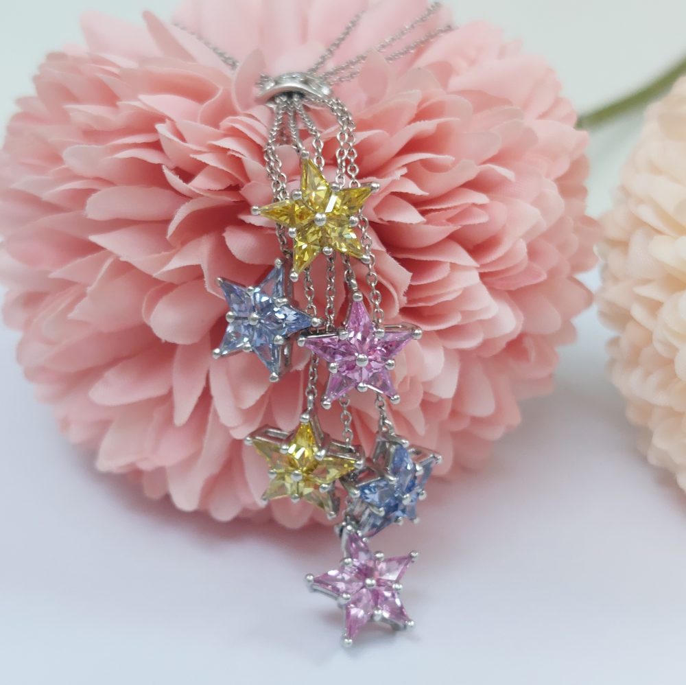 Tiffany & Co Platinum Cobblestone Pink Sapphire Diamond Rose Cut Necklace  .35 TC | eBay