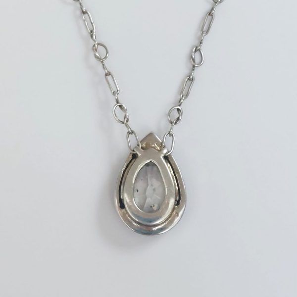 Vintage 1.52ct Pear Shape Diamond Pendant Necklace