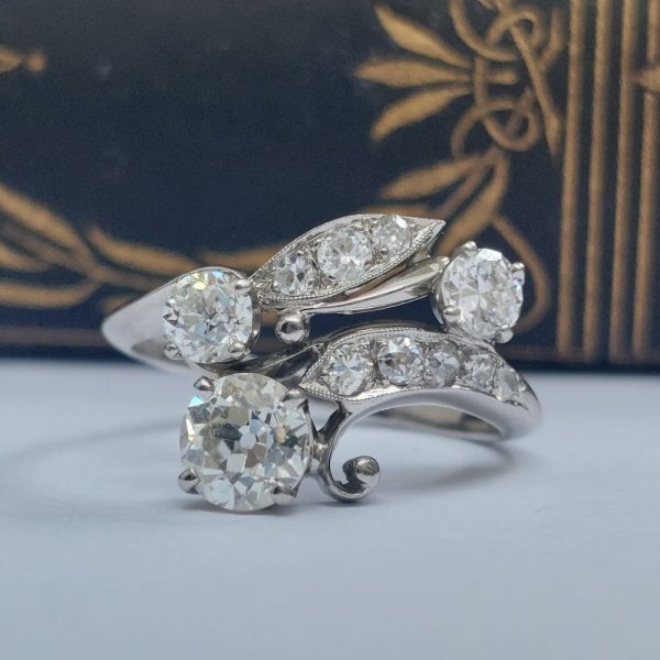Vintage Old Cut Diamond Floral Ring