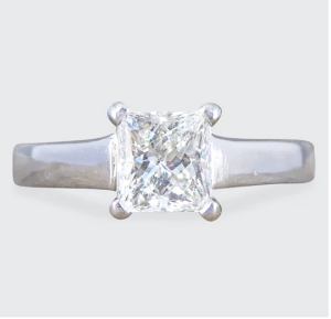 0.71ct Princess Cut Diamond Engagement Ring