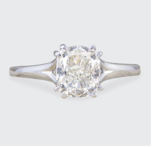 1ct Cushion Cut Diamond Solitaire Engagement Ring