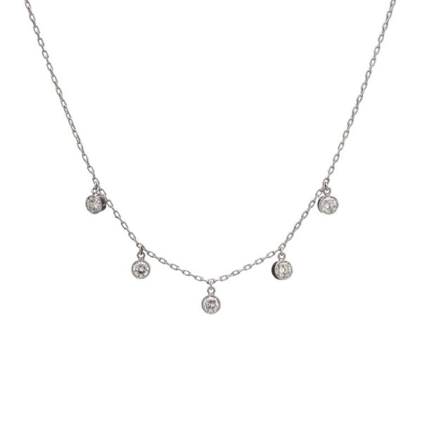 1ct Diamond Five Stone Fringe Necklace