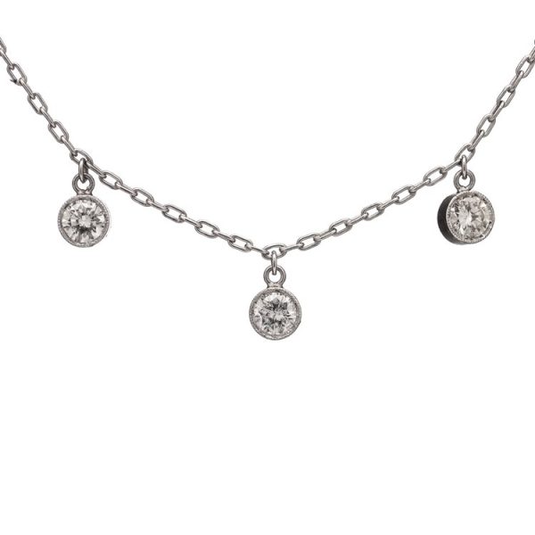 1ct Diamond Five Stone Fringe Necklace