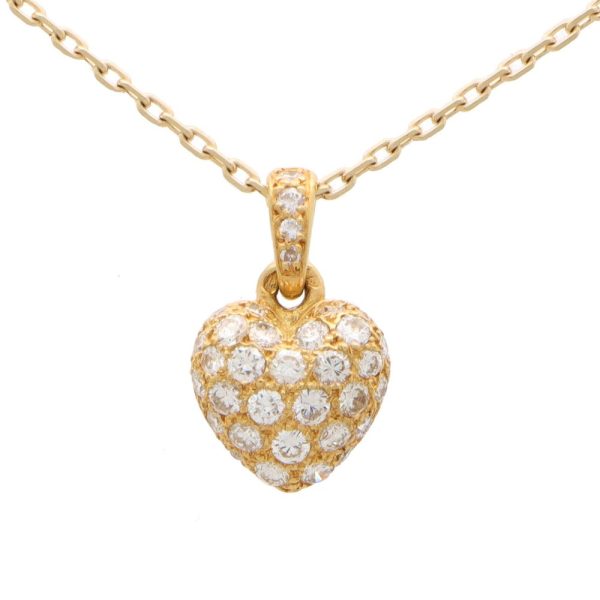 Cartier 1.25ct Diamond Heart Pendant Necklace