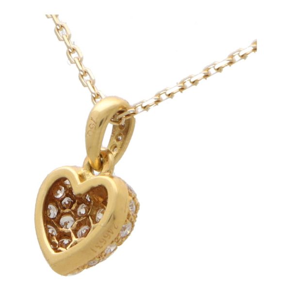 Vintage Cartier Diamond Heart Pendant Necklace 1.25 carats