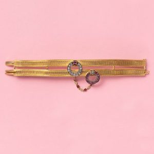 Georgian Antique French Gold Bracelet with Diamond and Ruby
