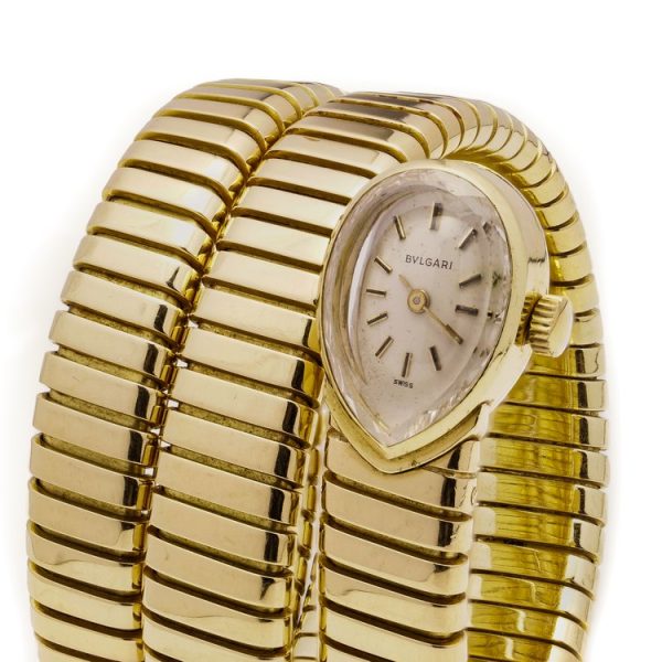 Ladies Vintage 1960s Bvlgari Serpenti Tubogas 18ct Gold Watch