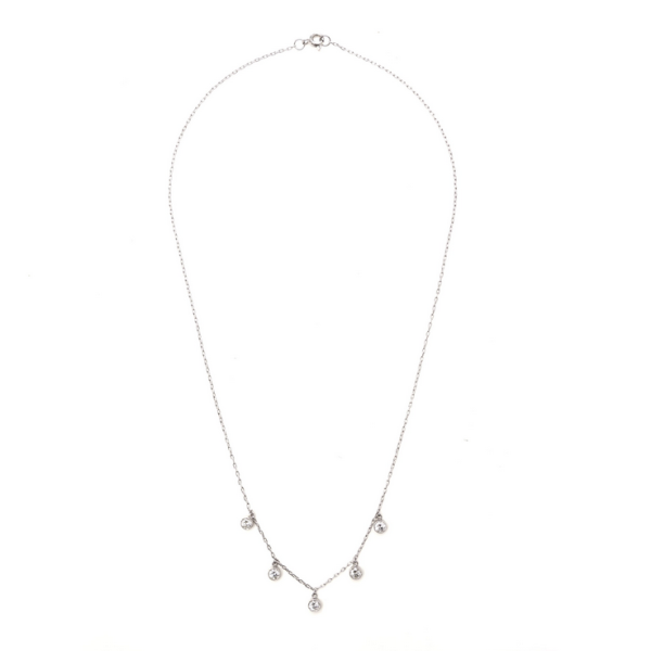 Vintage Diamond Pendant Drop Necklace, 1 carat