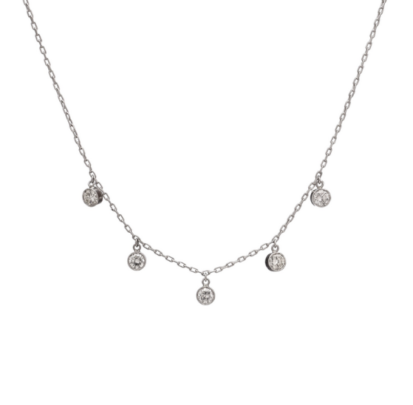 Vintage Diamond Pendant Drop Necklace, 1 carat