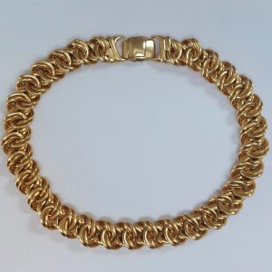 Vintage Double Curb Link Gold Necklace