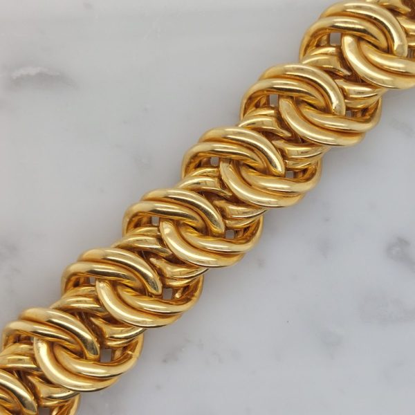 Vintage Double Curb Link Gold Necklace