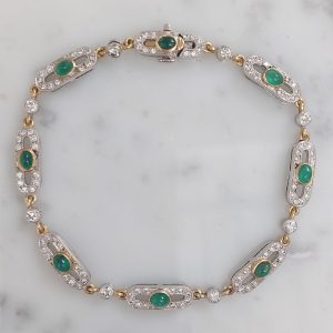 Vintage Emerald and Diamond Bracelet