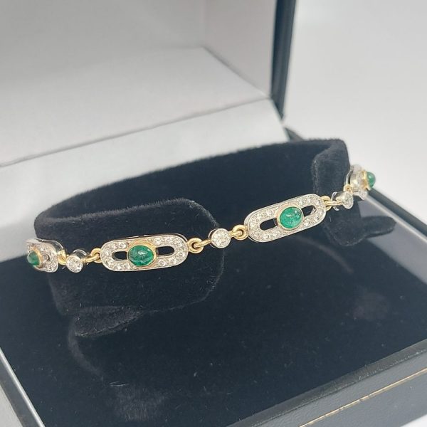 Vintage Emerald and Diamond Bracelet
