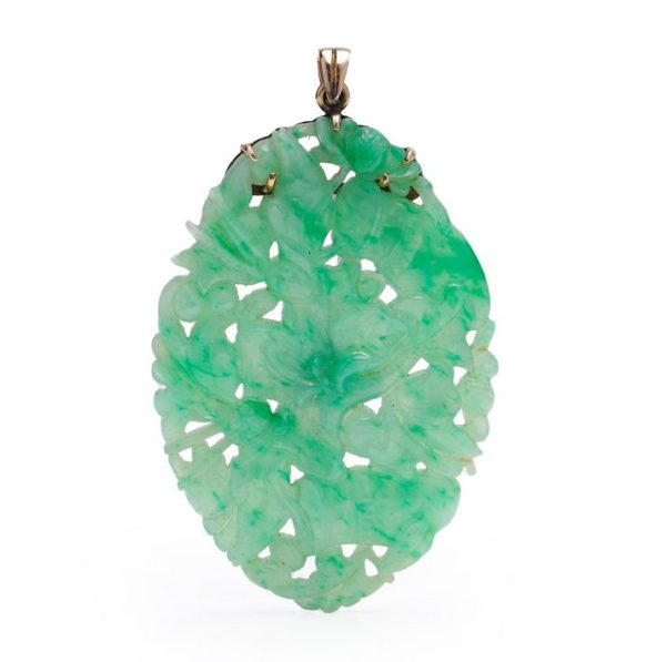 Vintage Jadeite Jade Carved Pendant