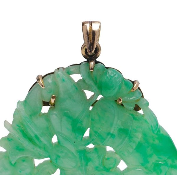 Vintage Jadeite Jade Carved Pendant