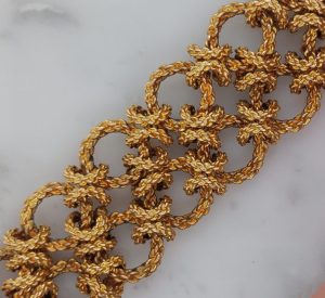 Vintage Textured Gold Double Link Bracelet
