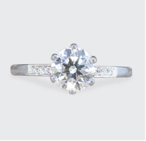 0.75ct Diamond Solitaire Engagement Ring with Diamond Shoulders