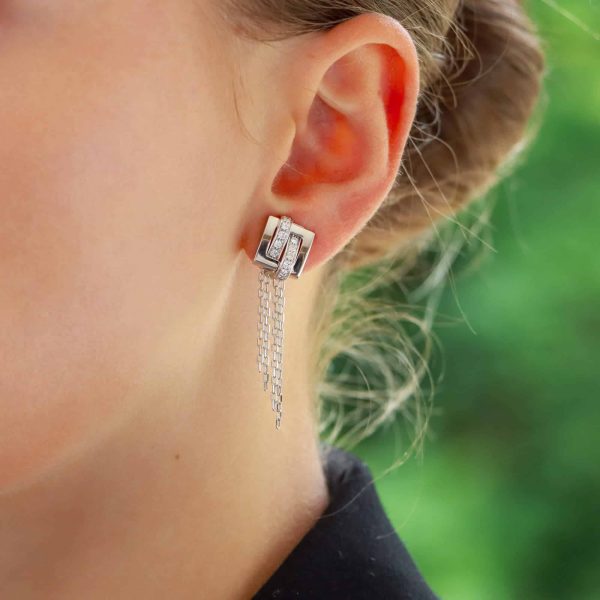 Vintage Boucheron Dechainee Diamond Drop Earrings