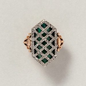 Georgian Antique Rose Cut Diamond Plaque Ring