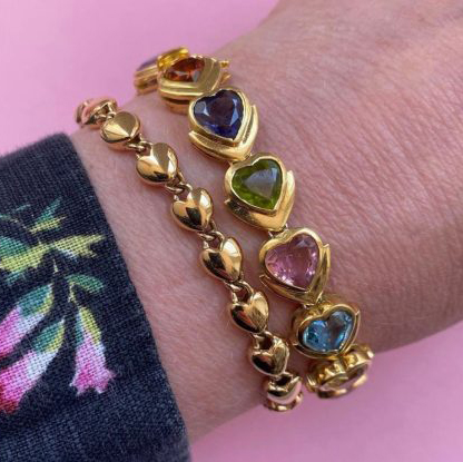 Boho Multicolor Natural Stone Beads Heart Bracelet for Women Men Yoga Jewelry  Bangle Charm Handmade Woven Rope Wristband Gift
