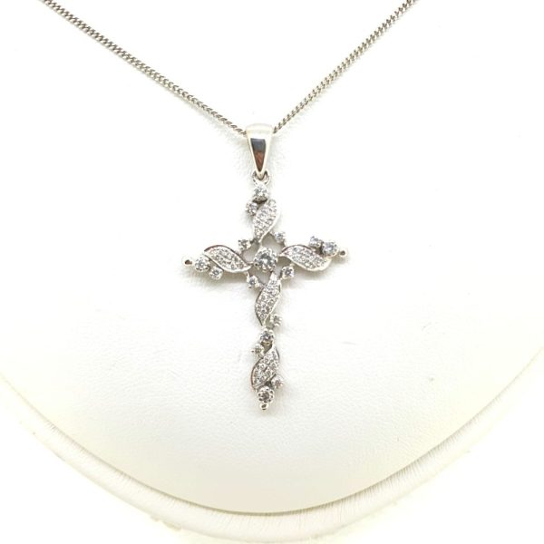 Diamond Set Cross Pendant with chain