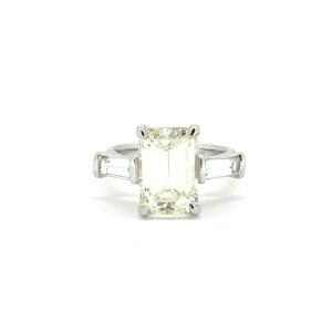 4.14ct Emerald Cut Diamond Solitaire Engagement Ring