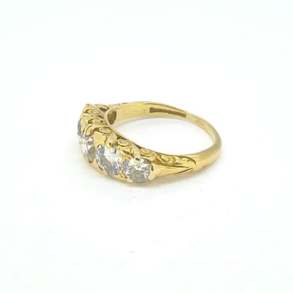Antique Style Old Cut Diamond Five Stone Ring, 1.50 carats