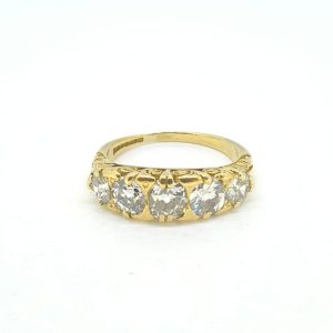 Old Cut Diamond Five Stone Ring, 1.50 carats