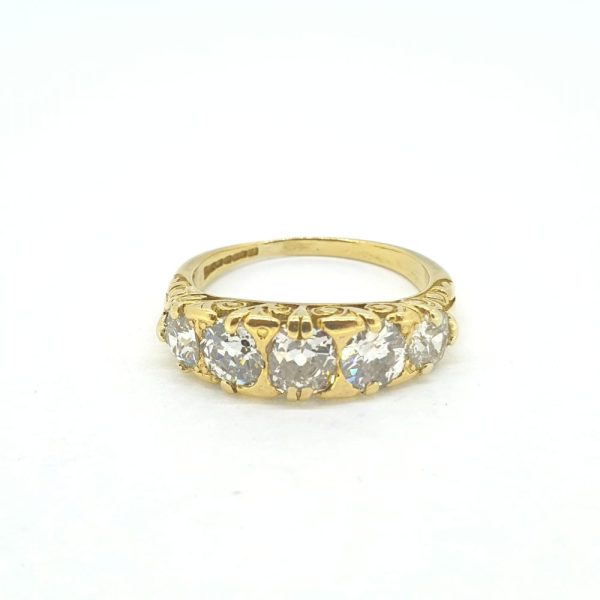 Antique Style 1.50ct Old Cut Diamond Five Stone Ring