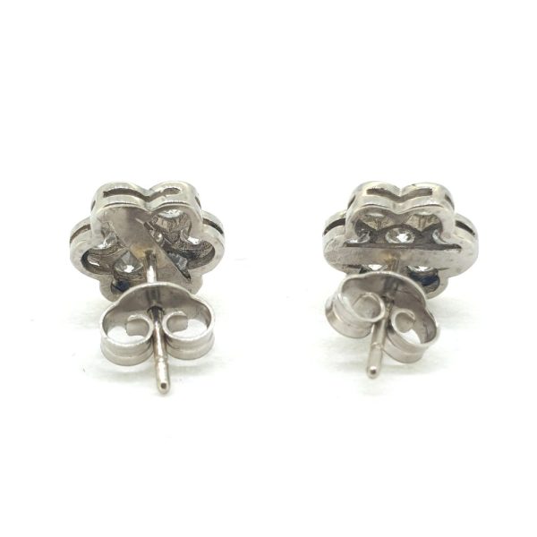 Diamond Daisy Flower Cluster Stud Earrings, 1 carat total