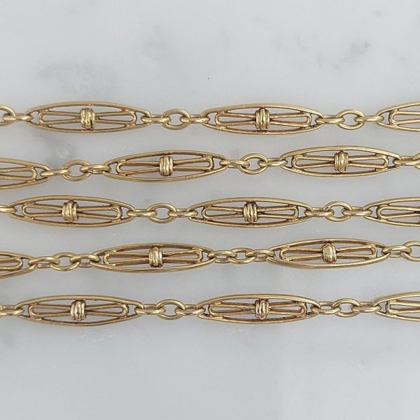 Antique Art Deco Gold Longuard Chain