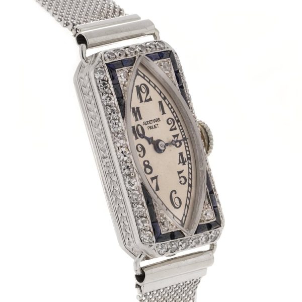 Art Deco Audemars Piguet Sapphire and Diamond Cocktail Watch