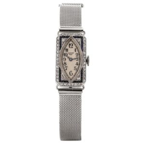 Audemars Piguet Art Deco Cocktail Watch with Sapphires and Diamonds