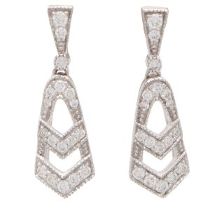 Art Deco Inspired 0.46ct Diamond Drop Earrings