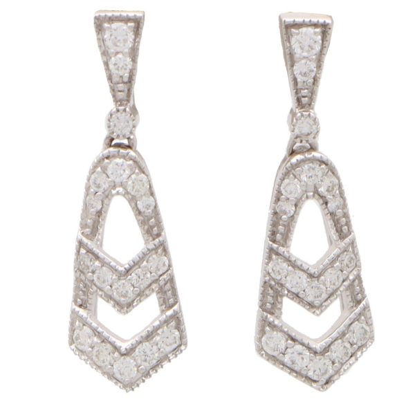 Art Deco Inspired Diamond Drop Earrings