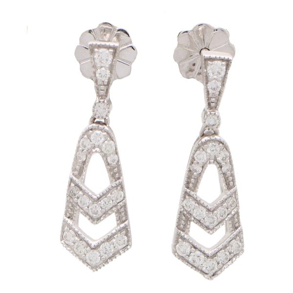 Art Deco Inspired Diamond Drop Earrings