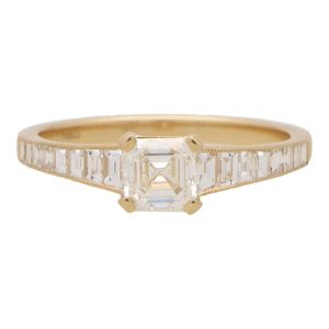 GIA Certified 0.60ct Asscher Cut Diamond Engagement Ring