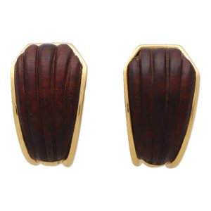Vintage Boucheron Wood Earrings